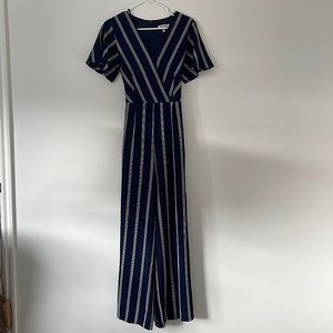 Navy Striped Jumpsuit